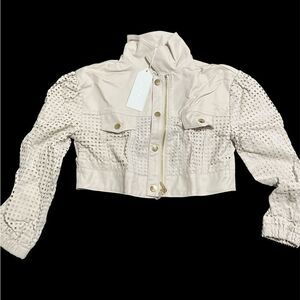 Byblos Cream Bomber Jacket for Kids
